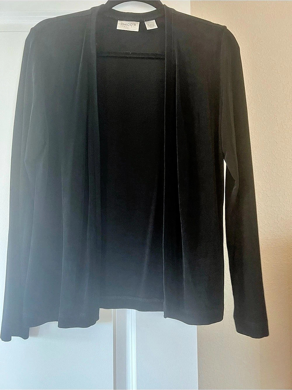 Chico's Travelers Collection Open Front Cardigan Black Size 0